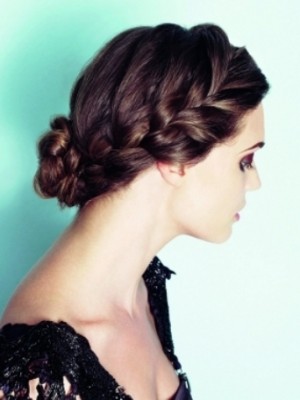 braided updo hairstyle