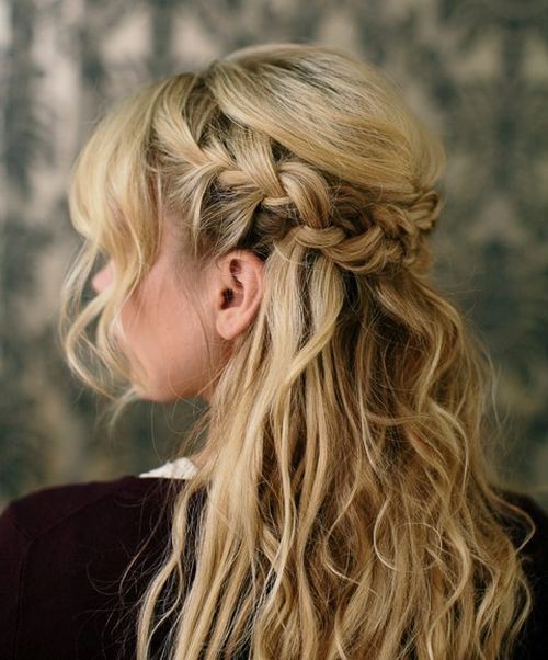 braided half updo hairstyle 2016