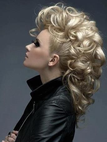 curly mohawk updo hairstyle 2022