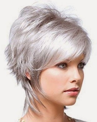 layered short light grey hairstyle 2022