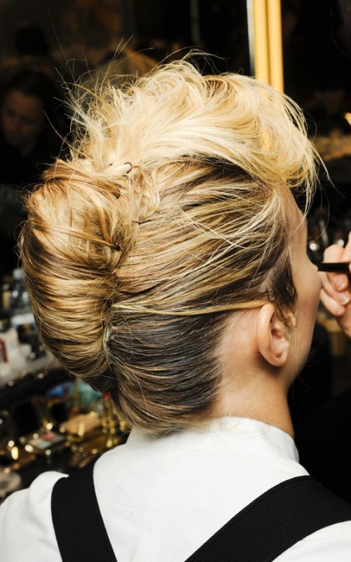 runway messy french twist updo 2022