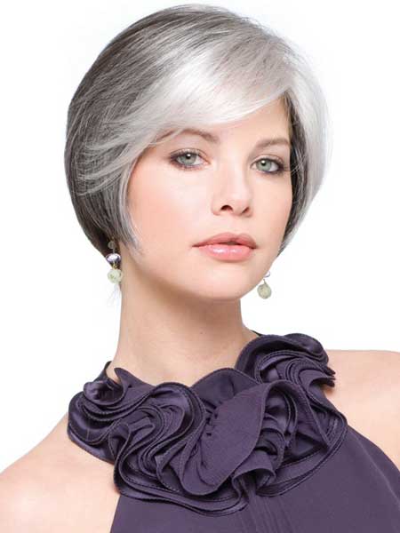 sleek grey bob hairstyle 2022