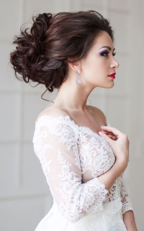 messy loose updo for wedding 2022