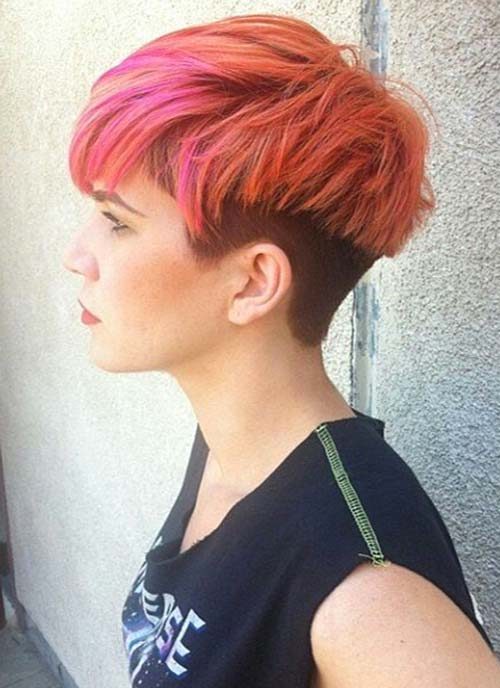 colorful undercut pixie