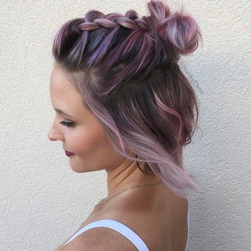 Braided Half Updo for Short Hair